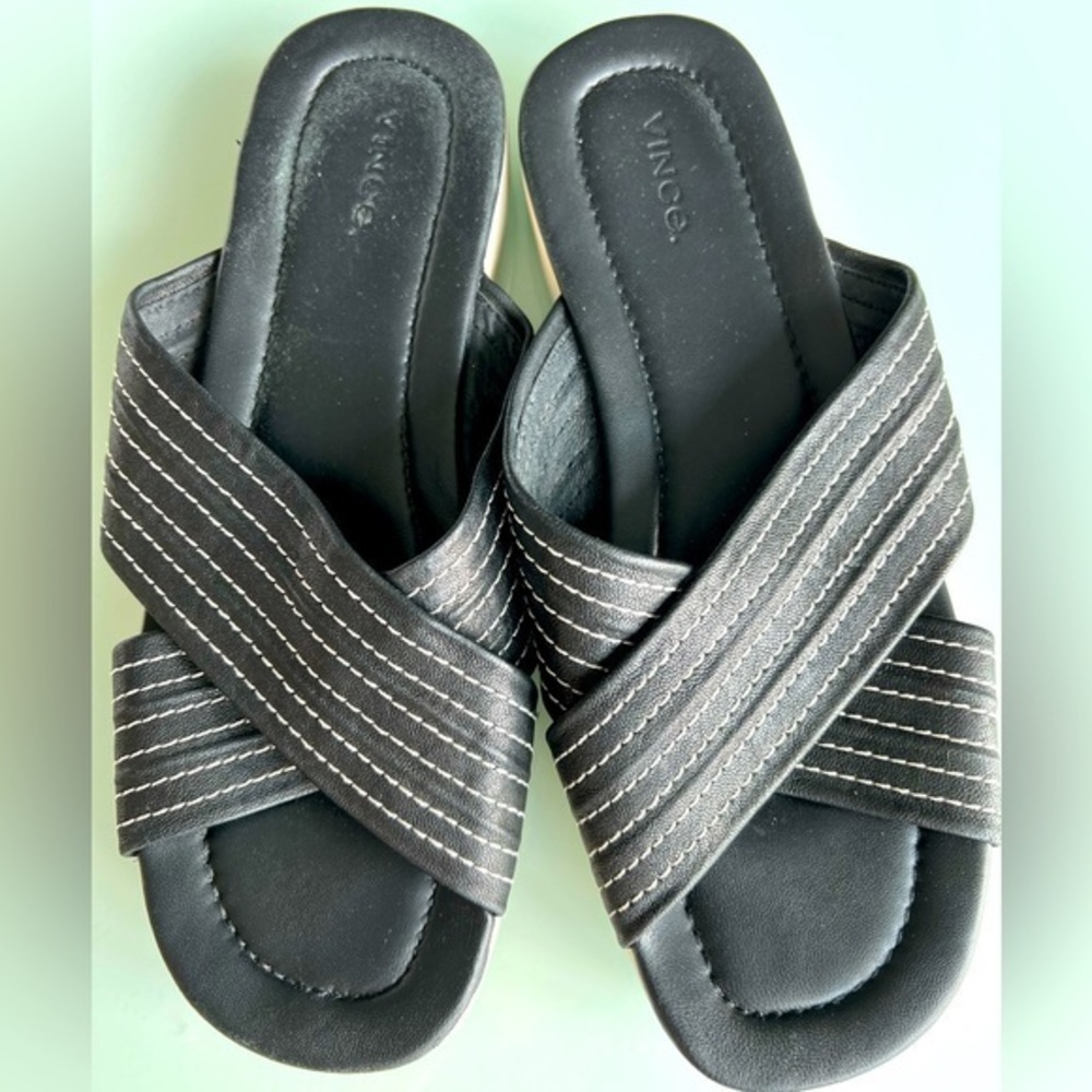 Vince Black Women Slip‎ On Sandals- 9.5M